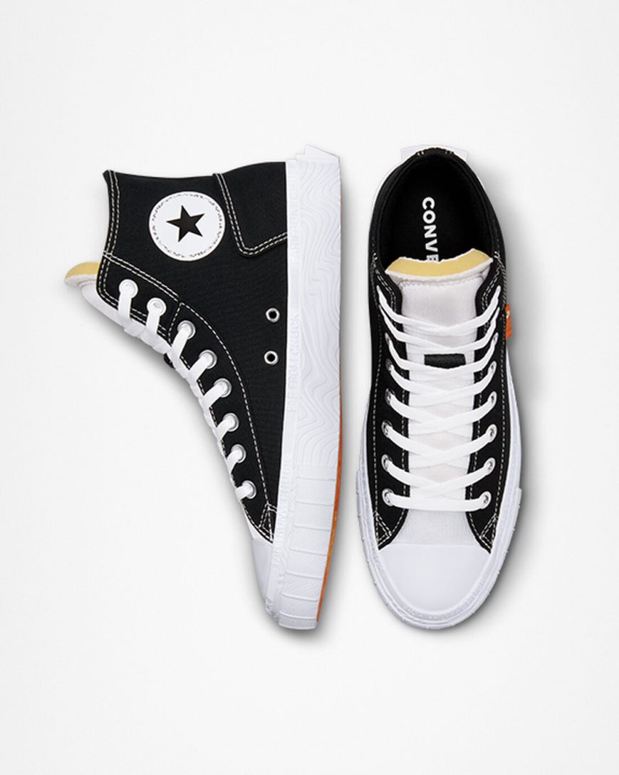 Dámské Boty Vysoké Converse Chuck Taylor Alt Star Platene Černé Bílé | CZ OJTS89